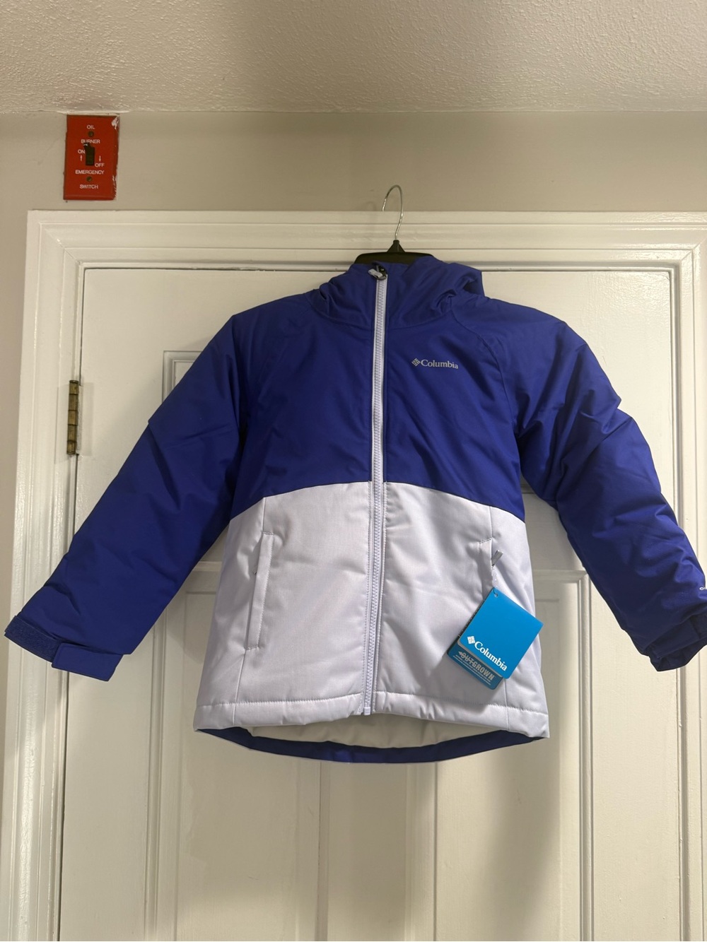 Columbia Kids Purple and White, Hooded Puffer Jacket